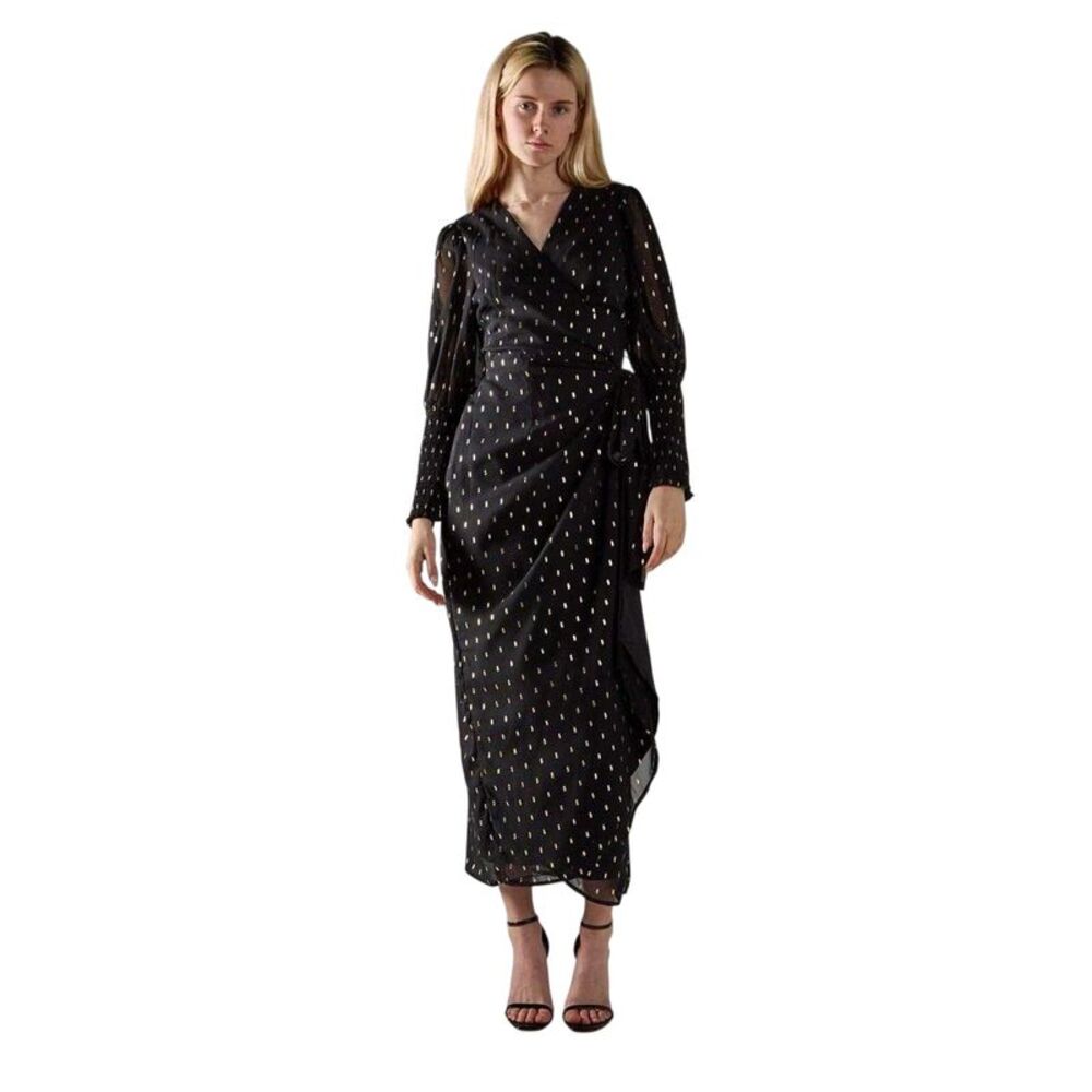 Glamorous Womens/Ladies Spotted Polyester Maxi Dress / Black